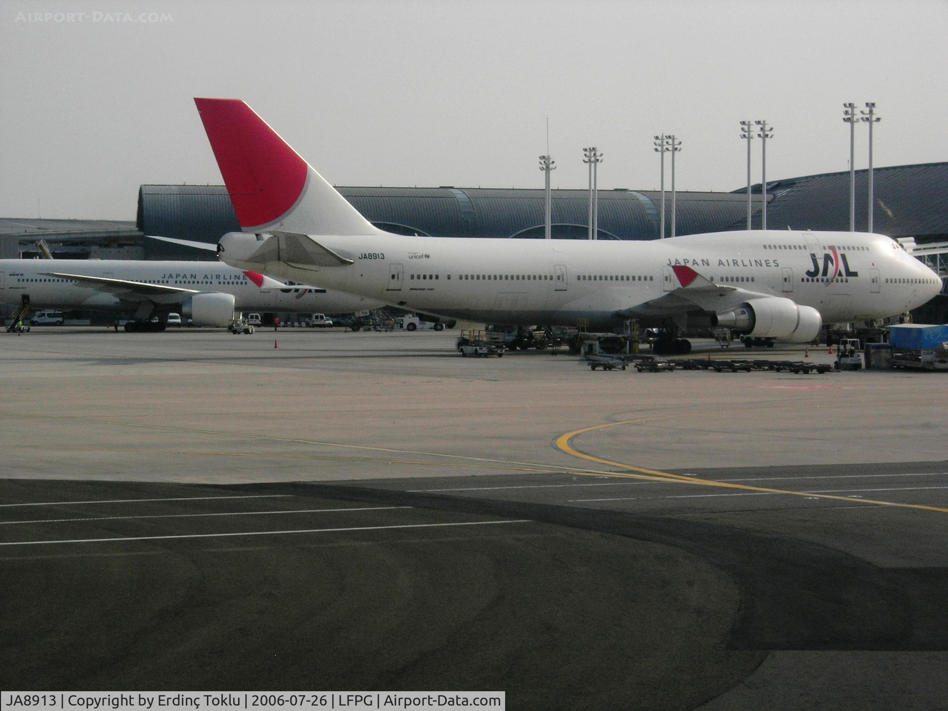 JA8913, 1998 Boeing 747-446 C/N 26359, Seen at Roissy CDG