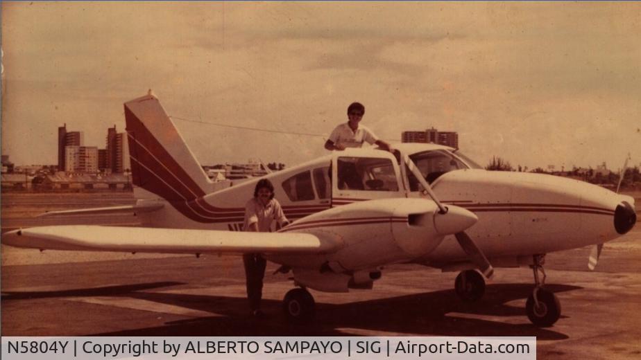 N5804Y, 1965 Piper PA-23-250 C/N 27-2937, DAY ARRIVED IN PUERTO RICO. IN PICTURE JOSE TORRES & FERNANDO SAMPAYO