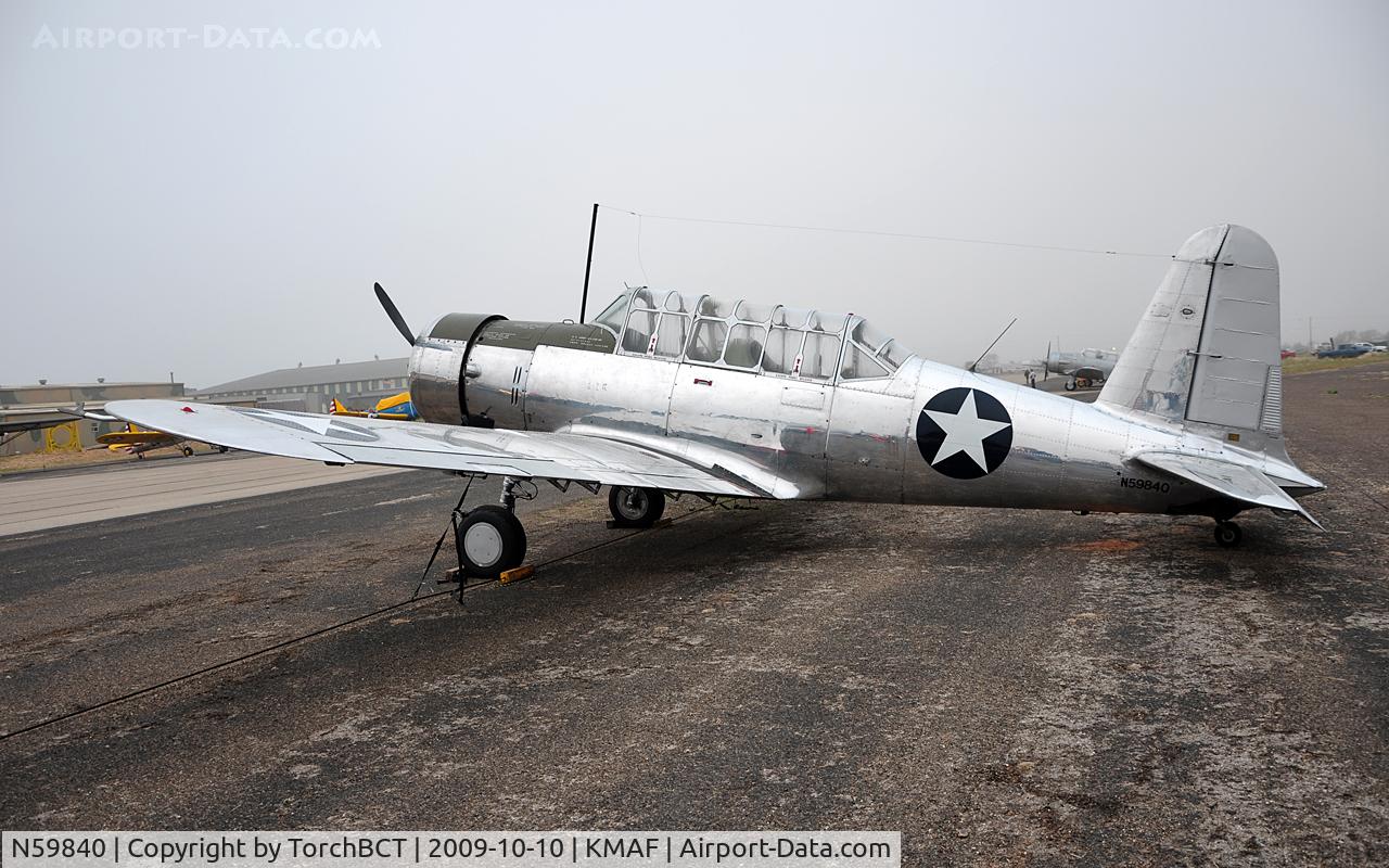 N59840, 1946 Consolidated Vultee BT-13B (SNV-2) C/N 2459, BT-13B on the training ramp during CAF Airsho 09.