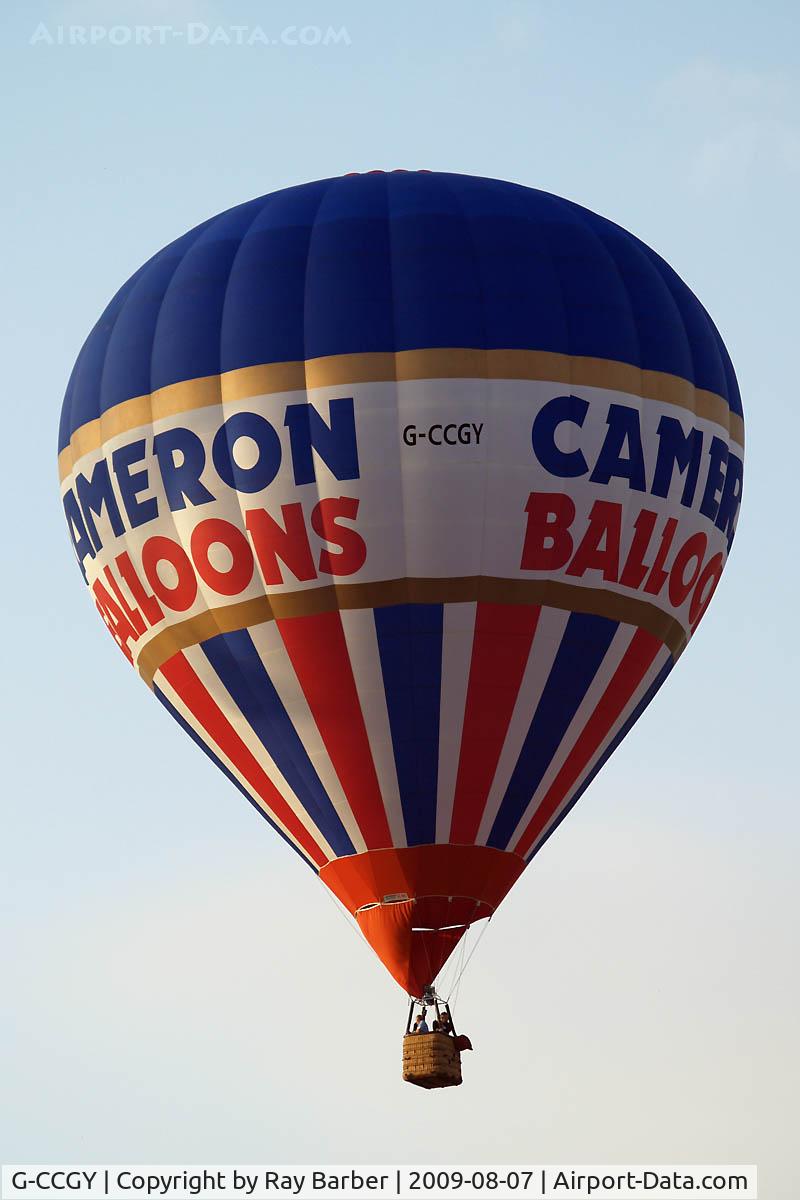 G-CCGY, 2003 Cameron Balloons Z-105 C/N 10422, Lifted off from Ashton Court  Bristol at  the Bristol Balloon Fiesta 2009