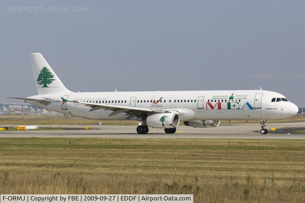 F-ORMJ, 2003 Airbus A321-231 C/N 2055, departing EDDF destination Beirut via RW18W