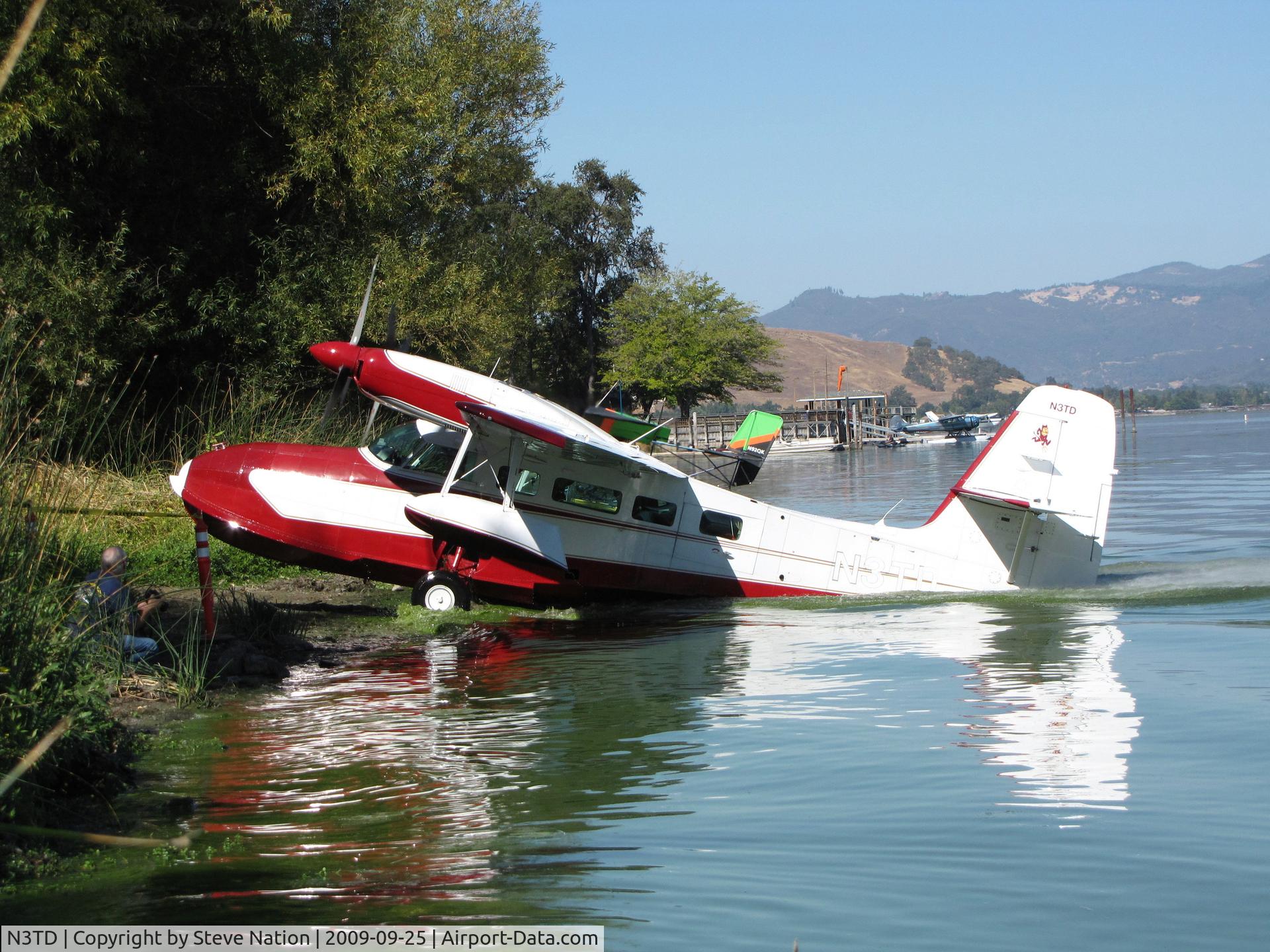 N3TD, 1964 SCAN 30 (G-44A Widgeon) C/N 16, 1964 Grumman SCAN TYPE 30 taxiing up ramp to old Natural High School Field Clear Lake, CA (Attending Splash-in)