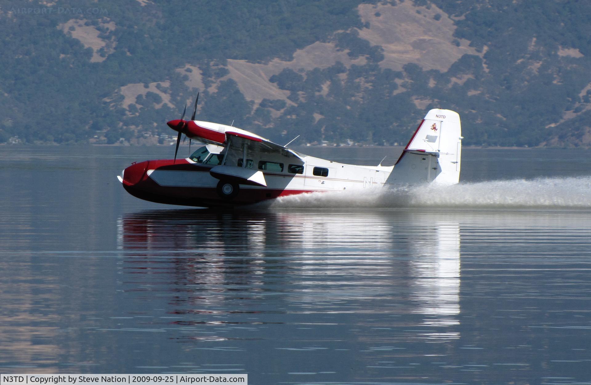 N3TD, 1964 SCAN 30 (G-44A Widgeon) C/N 16, 1964 Grumman SCAN TYPE 30 fast taxiing on Clear Lake, CA (Attending Splash-in)