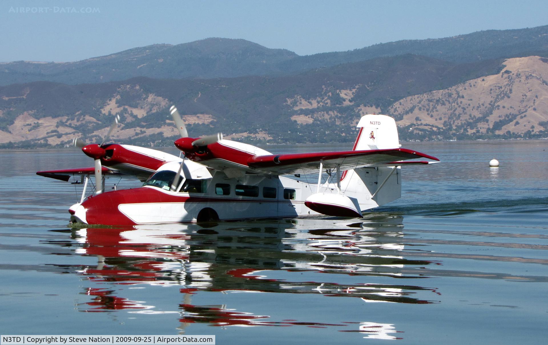 N3TD, 1964 SCAN 30 (G-44A Widgeon) C/N 16, 1964 Grumman SCAN TYPE 30 taxiing in to ramp on Clear Lake, CA (Attending Splash-in)