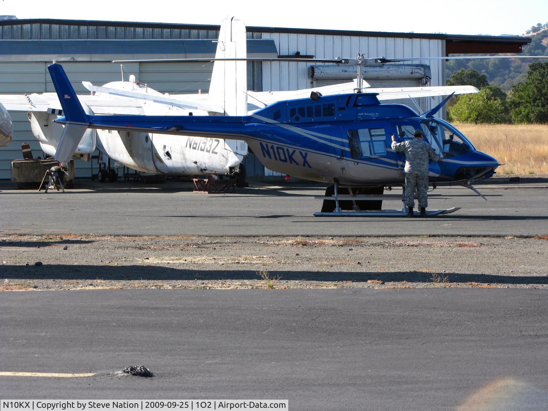 N10KX, 1975 Bell 206B JetRanger II C/N 1628, 1975 Bell 206B on ground Lampson Field (no longer dusting)