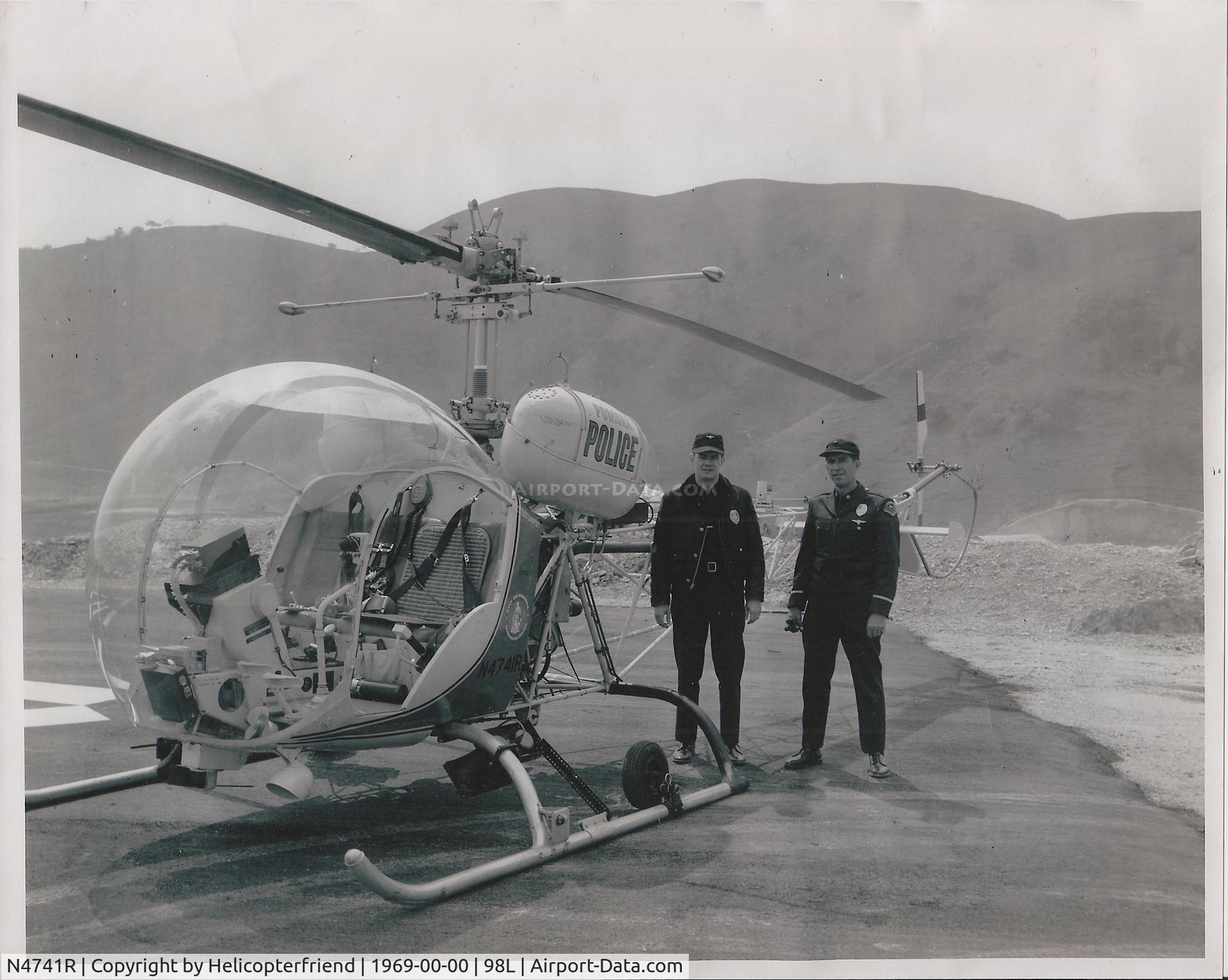 N4741R, 1968 Bell 47G-5 C/N 7917, Sent by Officer Fitch, Observer 1969 era scanned