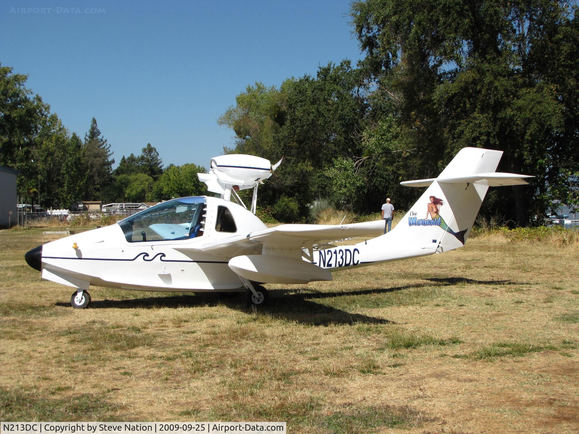 N213DC, 2007 CZAW Mermaid C/N O/C 5 KE 04, Fresno, CA-based 2007 Czech Aircraft Works MERMAID at Lakeport, CA on Clear Lake (old Natural HS Field) for 30th Annual CL Splash-In