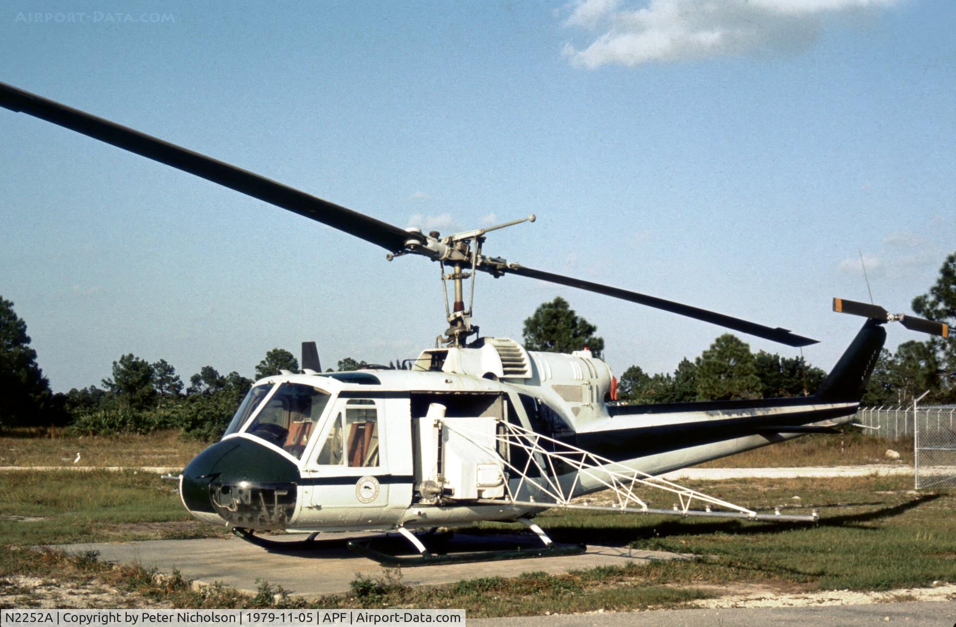 N2252A, Bell UH-1B C/N 610798, This Iroquois was seen at Naples in November 1979.