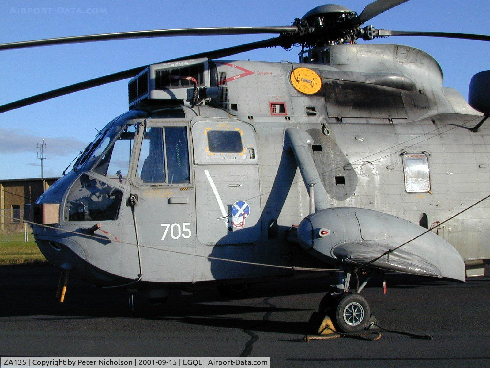 ZA135, 1981 Westland Sea King HAS.6 C/N WA896, Sea King HAS.6, callsign Navy 705, of 819 Squadron in the static display of the Leuchars 2001 Airshow.
