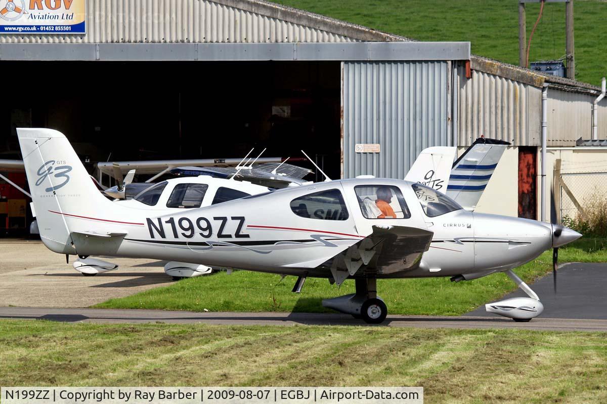 N199ZZ, 2007 Cirrus SR22 G3 GTS C/N 2542, Cirus Design SR-22G3 [2542] Staverton~G 07/08/2009. Just arrived from Stapleford Tawney Essex UK