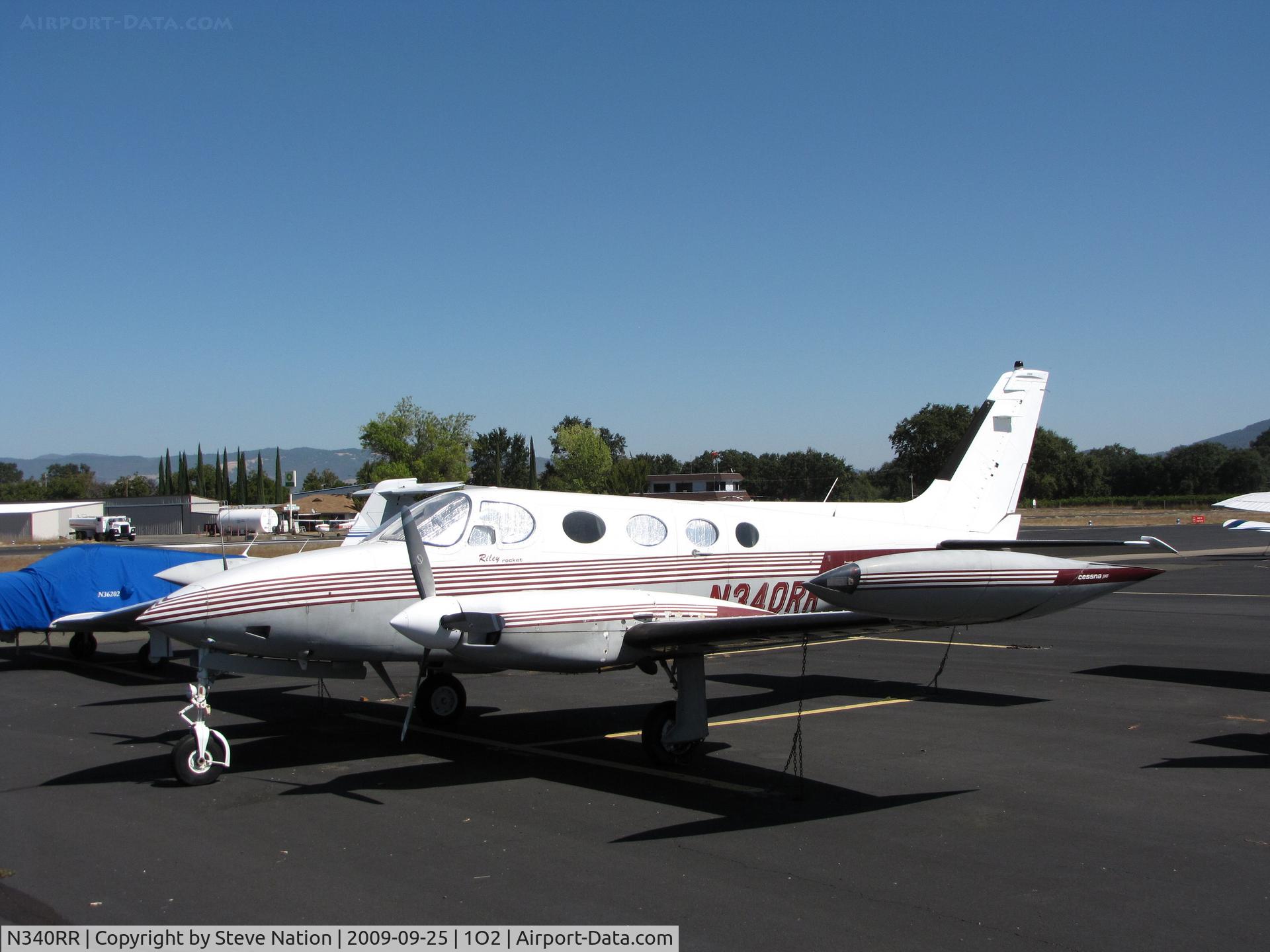 N340RR, 1972 Cessna 340 C/N 340-0107, 1972 Cessna 340 with Riley Rocket mods visiting at Lampson Field
