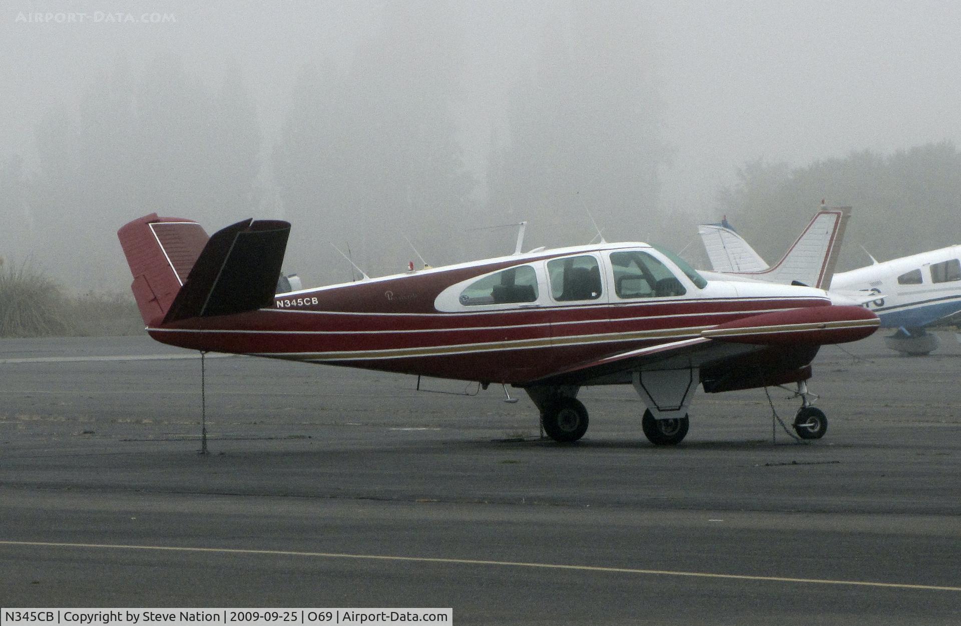 N345CB, 1961 Beech N35 Bonanza C/N D-6714, Locally-based 1961 Beech N35 in early morning ground fog