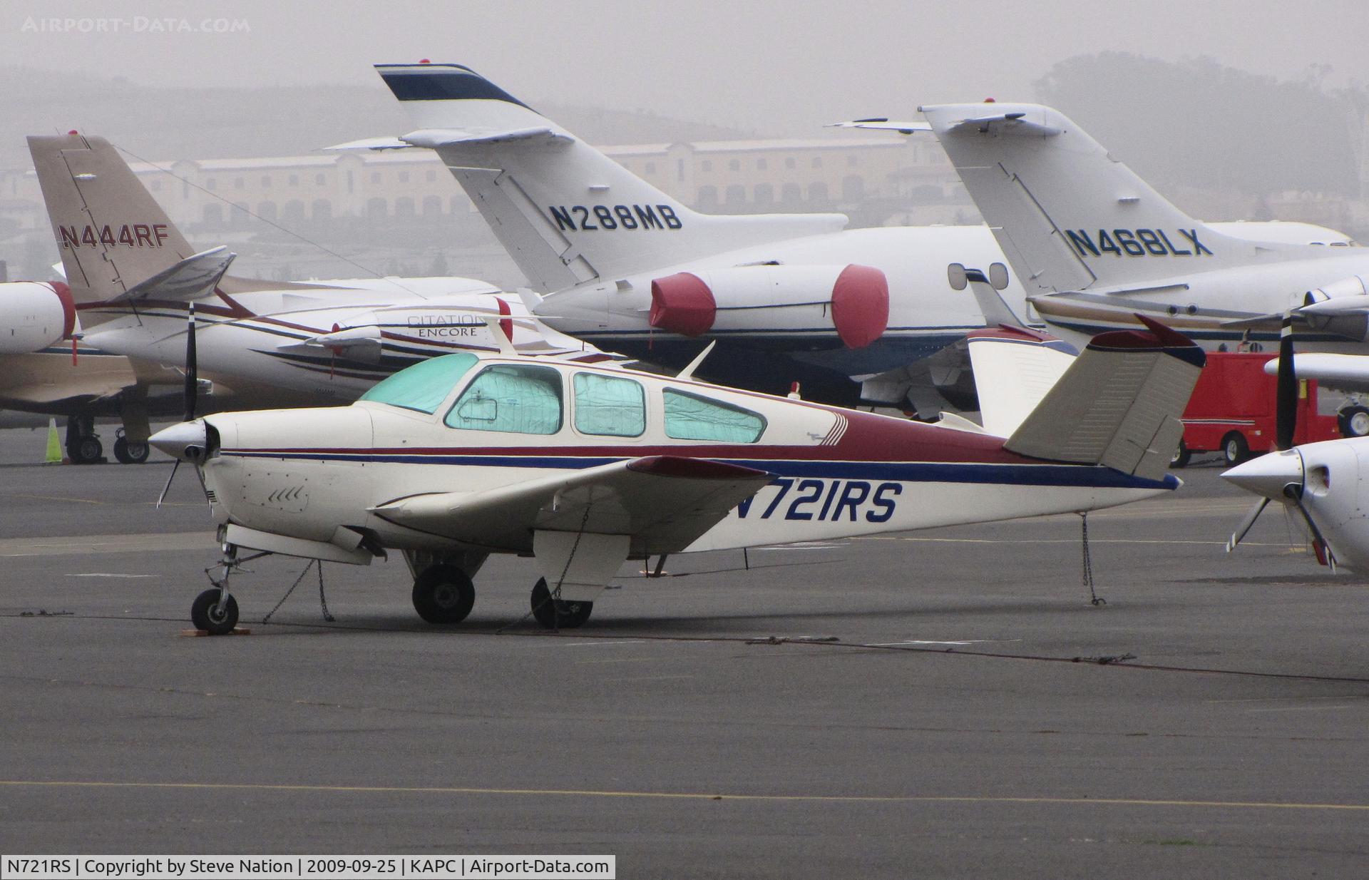 N721RS, 1966 Beech V35 Bonanza C/N D-8086, Missouri-based 1966 Beech V35 a long way from home in foggy wine country