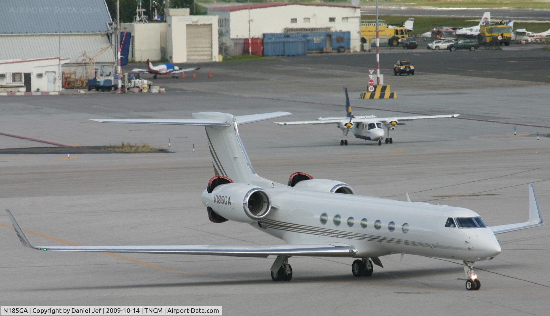 N185GA, 2008 Gulfstream Aerospace GV-SP (G550) C/N 5185, checking there stoppong power befor a long flight over the atlantic to europa!!!!