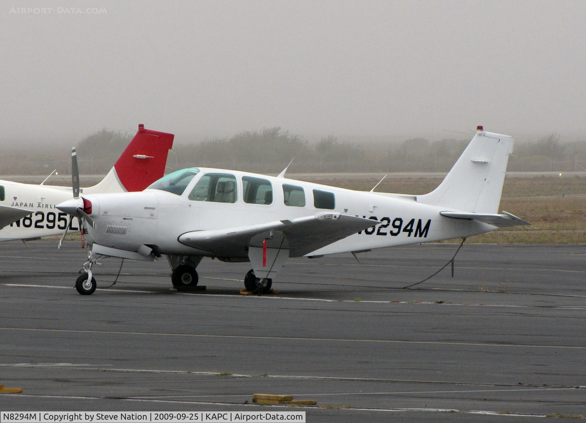 N8294M, 1992 Beech A36 Bonanza 36 C/N E-2761, Japan Airlines 1992 Beech A36 used for training pilots- foggy morning at KAPC home base