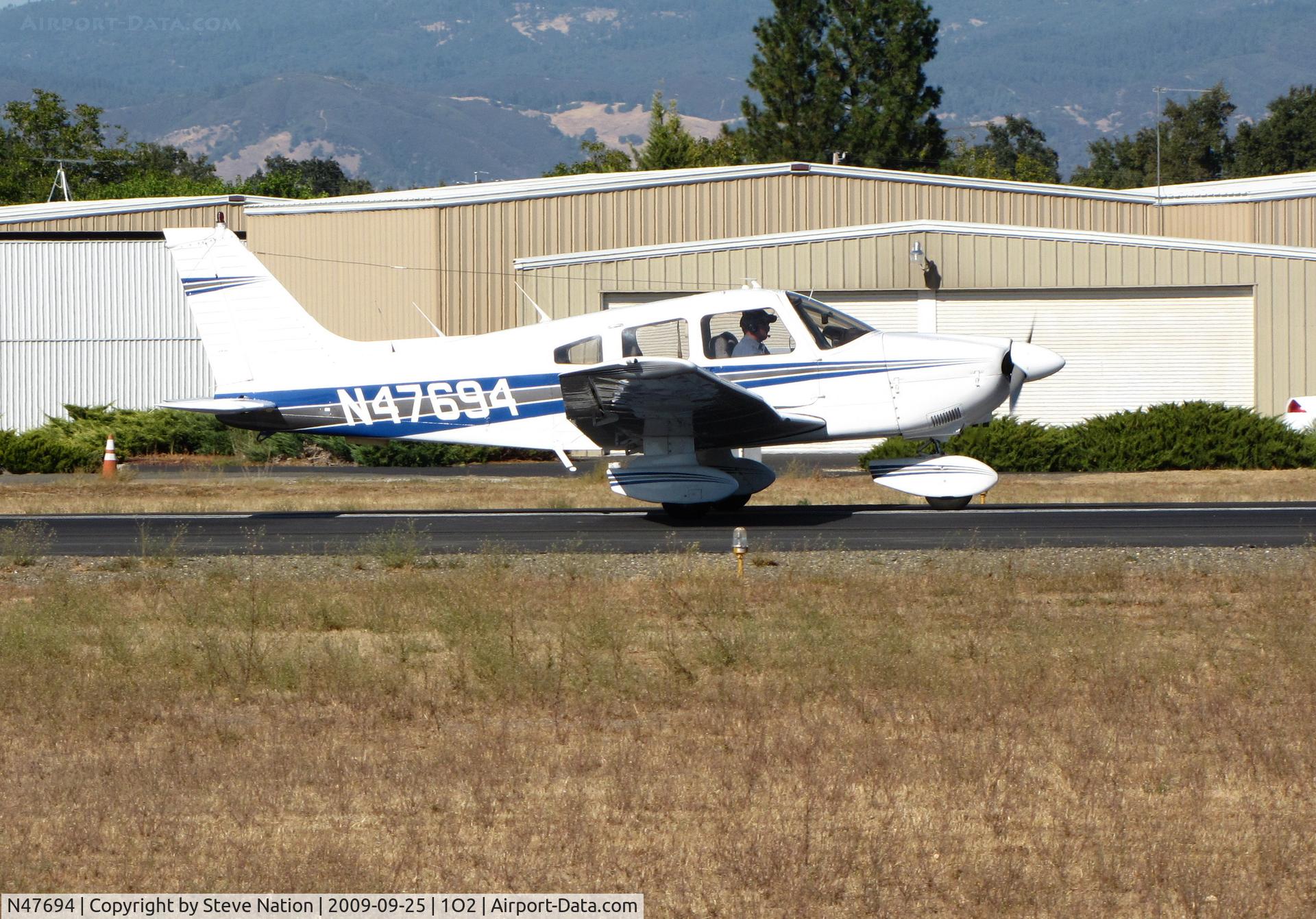 N47694, 1977 Piper PA-28-181 C/N 28-7890119, Locally-based 1977 Piper PA-28-181 rolling out on RWY 10
