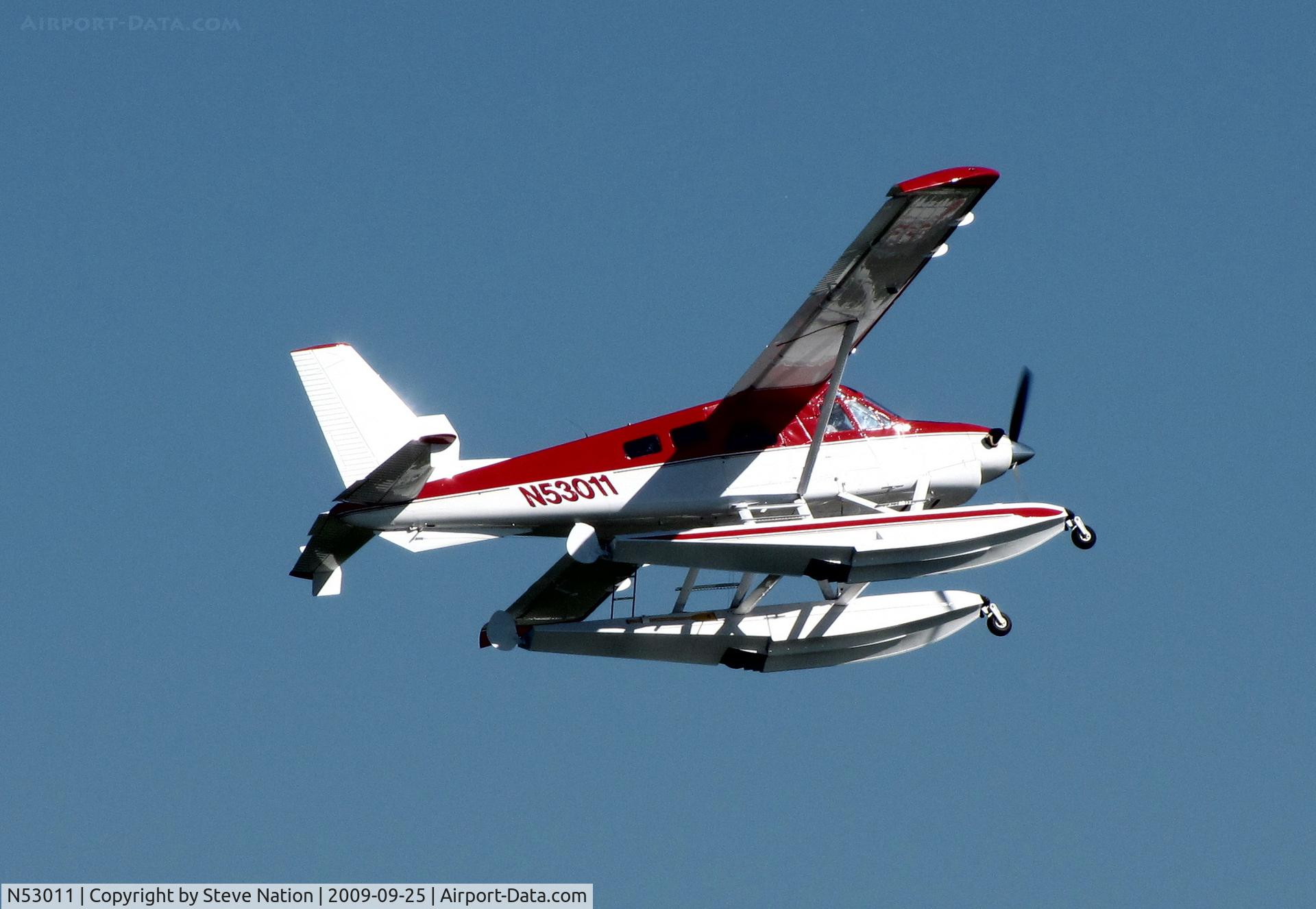 N53011, De Havilland Canada DHC-2 Turbo Beaver Mk.3 C/N 1646, Turbo-powered Dehavilland BEAVER DHC-2 MK.3 arriving over Clear Lake (Lakeport), CA