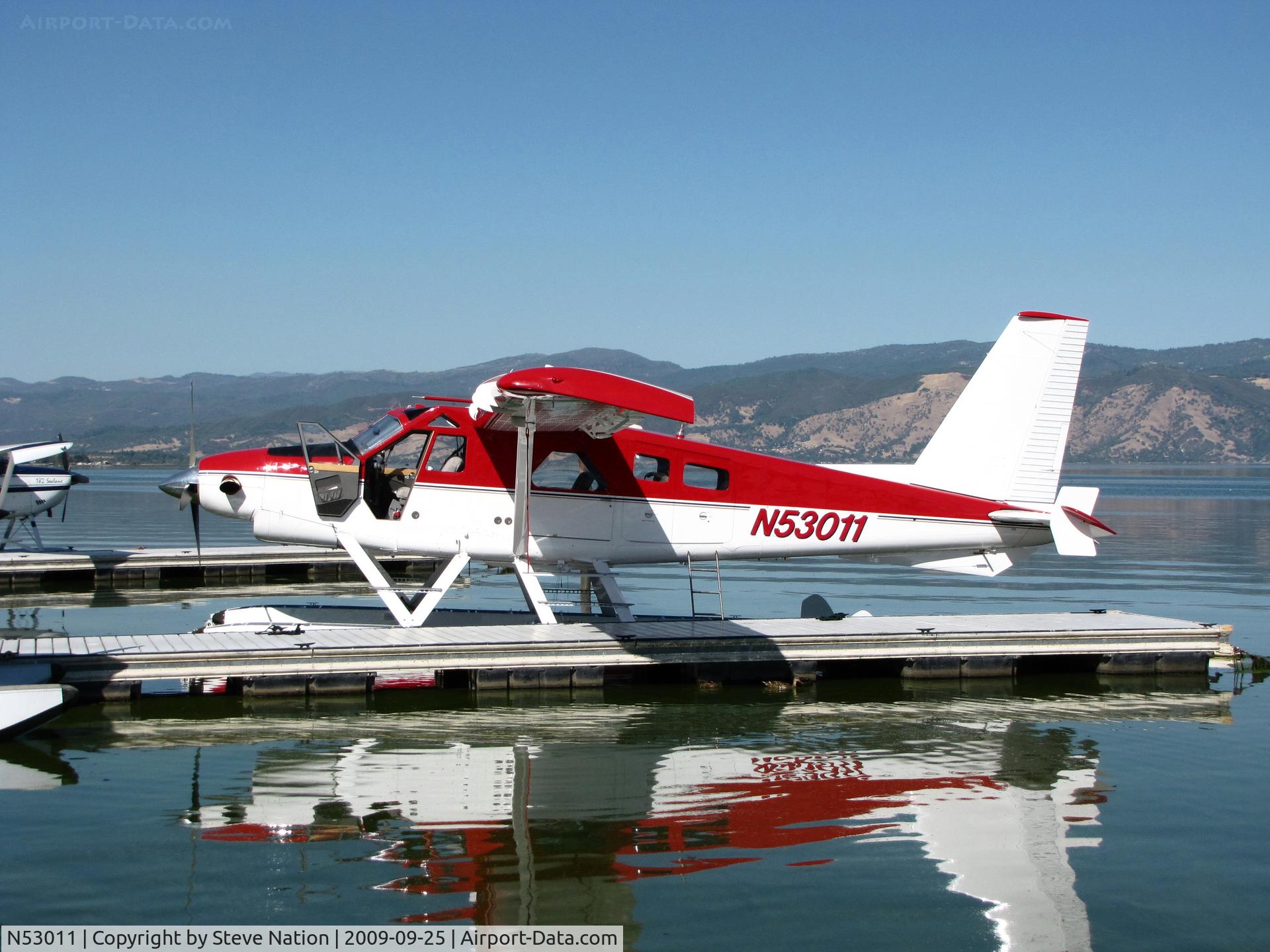 N53011, De Havilland Canada DHC-2 Turbo Beaver Mk.3 C/N 1646, Turbo-powered Dehavilland BEAVER DHC-2 MK.3 at Skylark Shores Resort Boat Dock (Lakeport, CA) for Clear Lake Splash-In