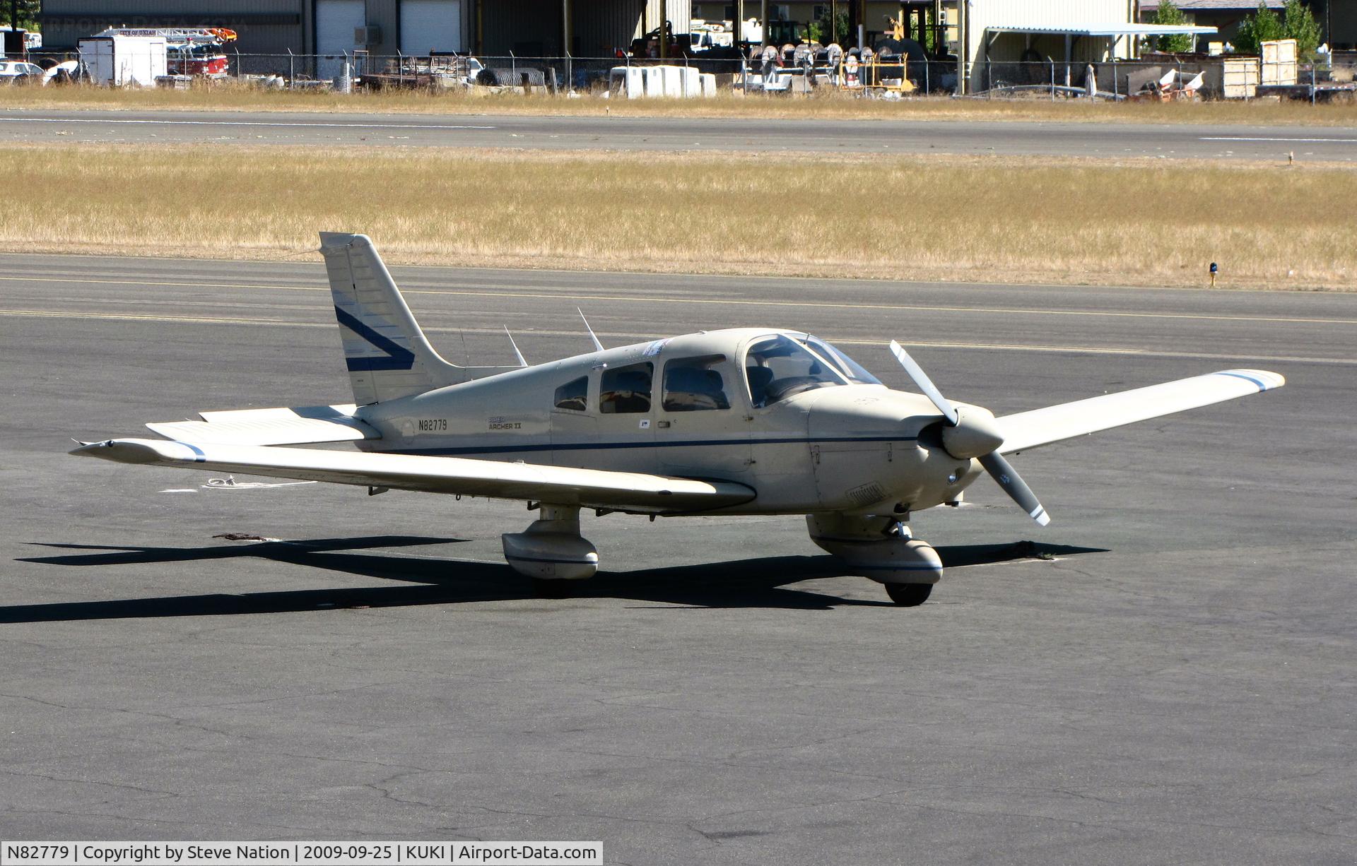 N82779, 1980 Piper PA-28-181 C/N 28-8190058, KDVO-based 980 Piper PA-28-181 tied down on visitor's ramp @ KUKI