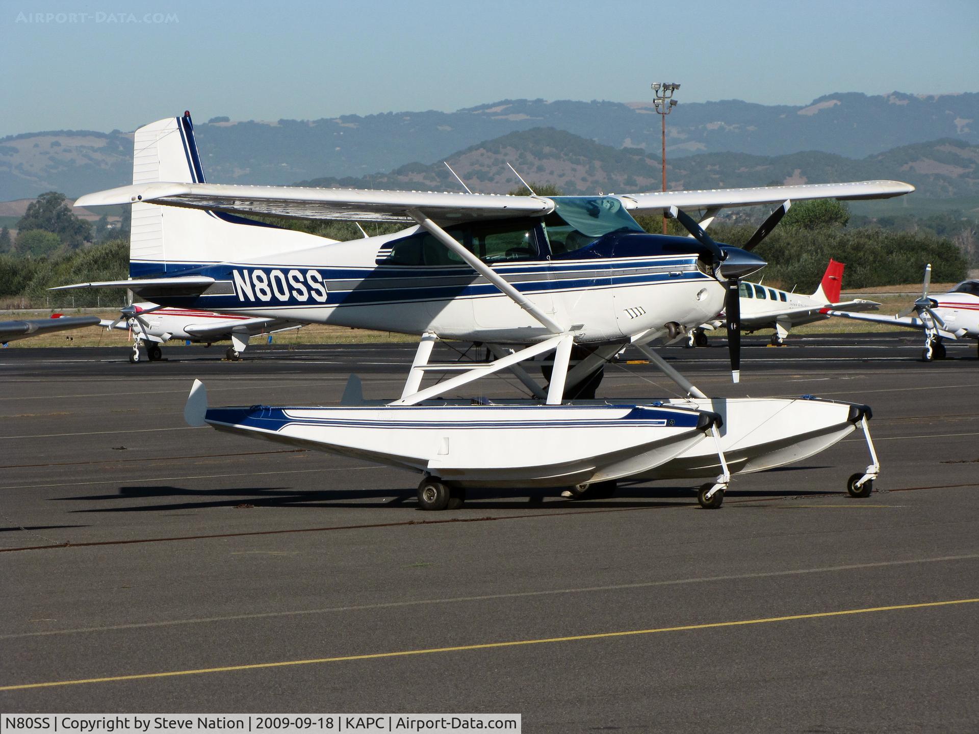 N80SS, 1980 Cessna A185F Skywagon 185 C/N 18504041, Float-equipped 1980 Cessna A185F away from Carson City, NV home base visiting wine country