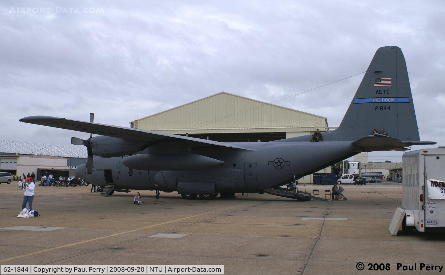 62-1844, 1963 Lockheed C-130E Hercules C/N 382-3807, Stoic looking C-130E on a darkened ramp