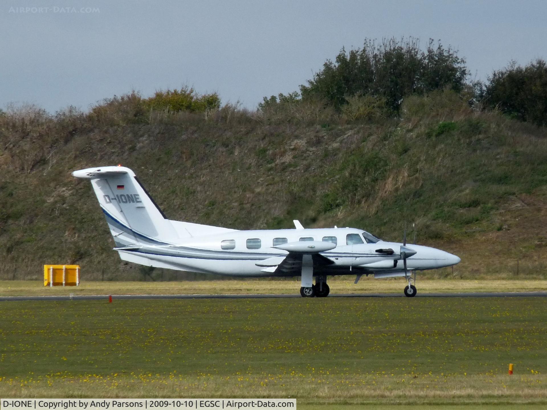 D-IONE, 1980 Piper PA-42-720 Cheyenne III C/N 42-8001002, Departing Cambridge