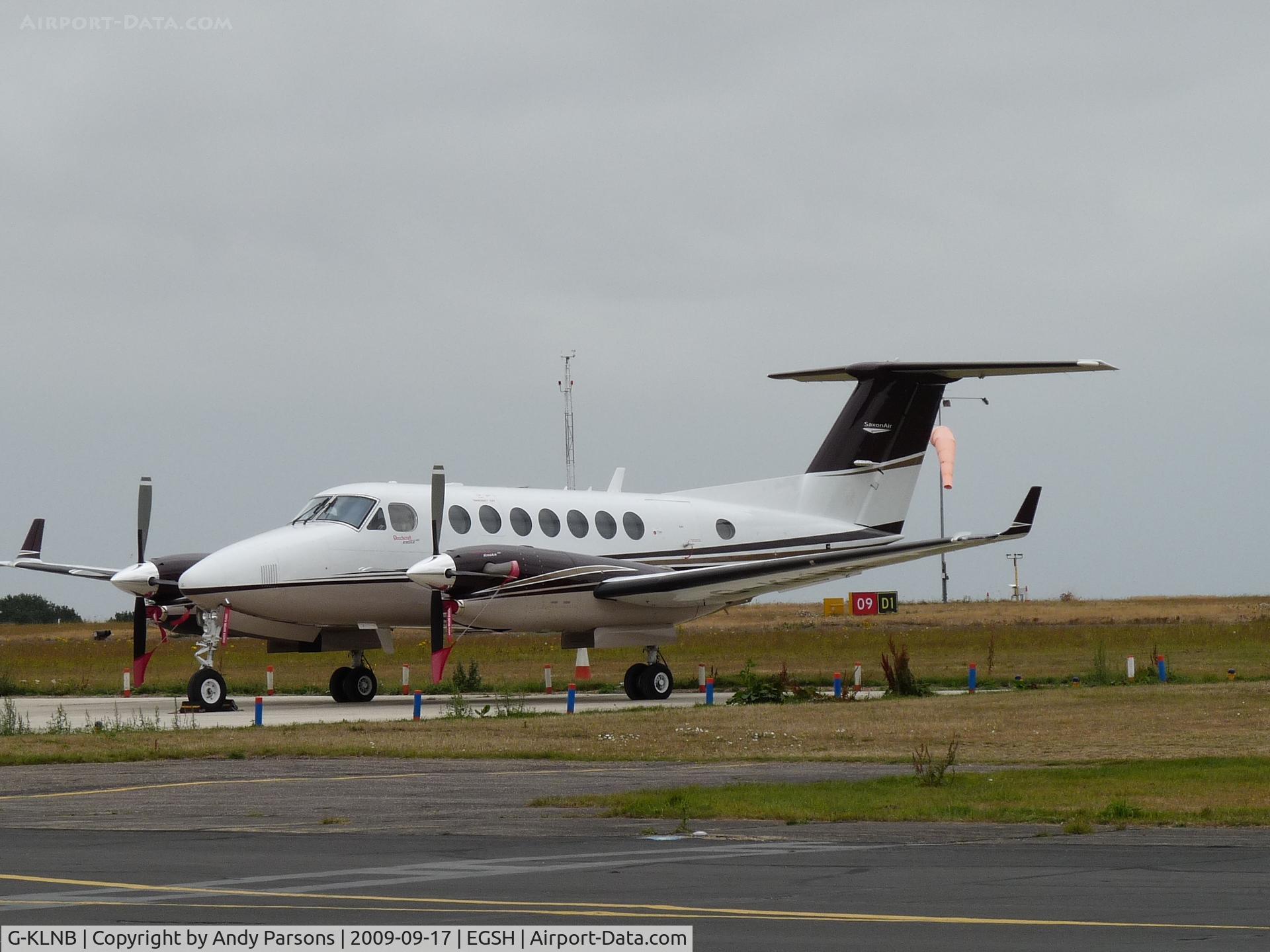 G-KLNB, 2009 Beech Super King Air 350 C/N FL-631, At its home base Norwich