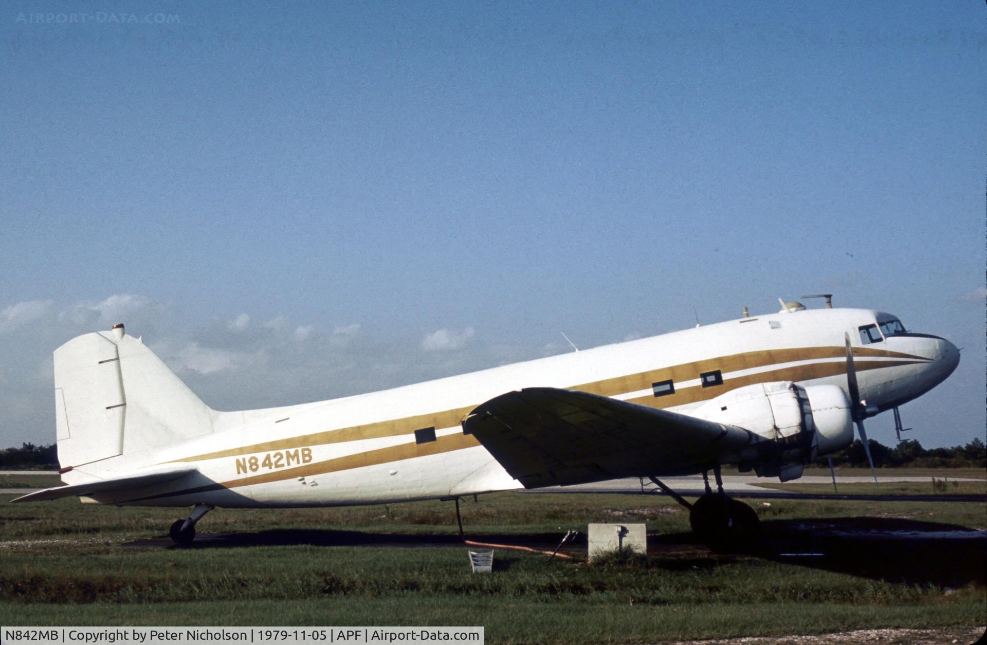 N842MB, 1943 Douglas C-47 C/N 19741, C-47 of Collier Mosquito Control as seen at Naples in November 1979.