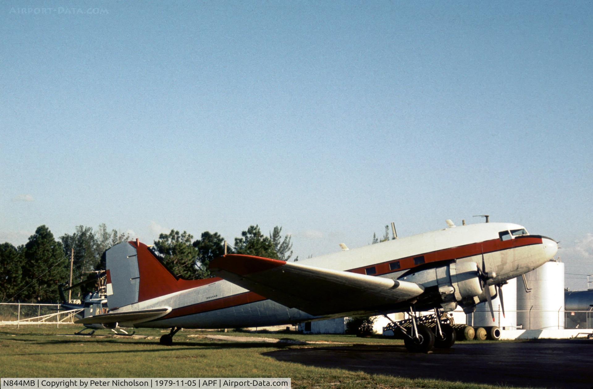 N844MB, Douglas C-47D Skytrain C/N 45884, C-47D of Collier Mosquito Control as seen at Naples in November 1979.