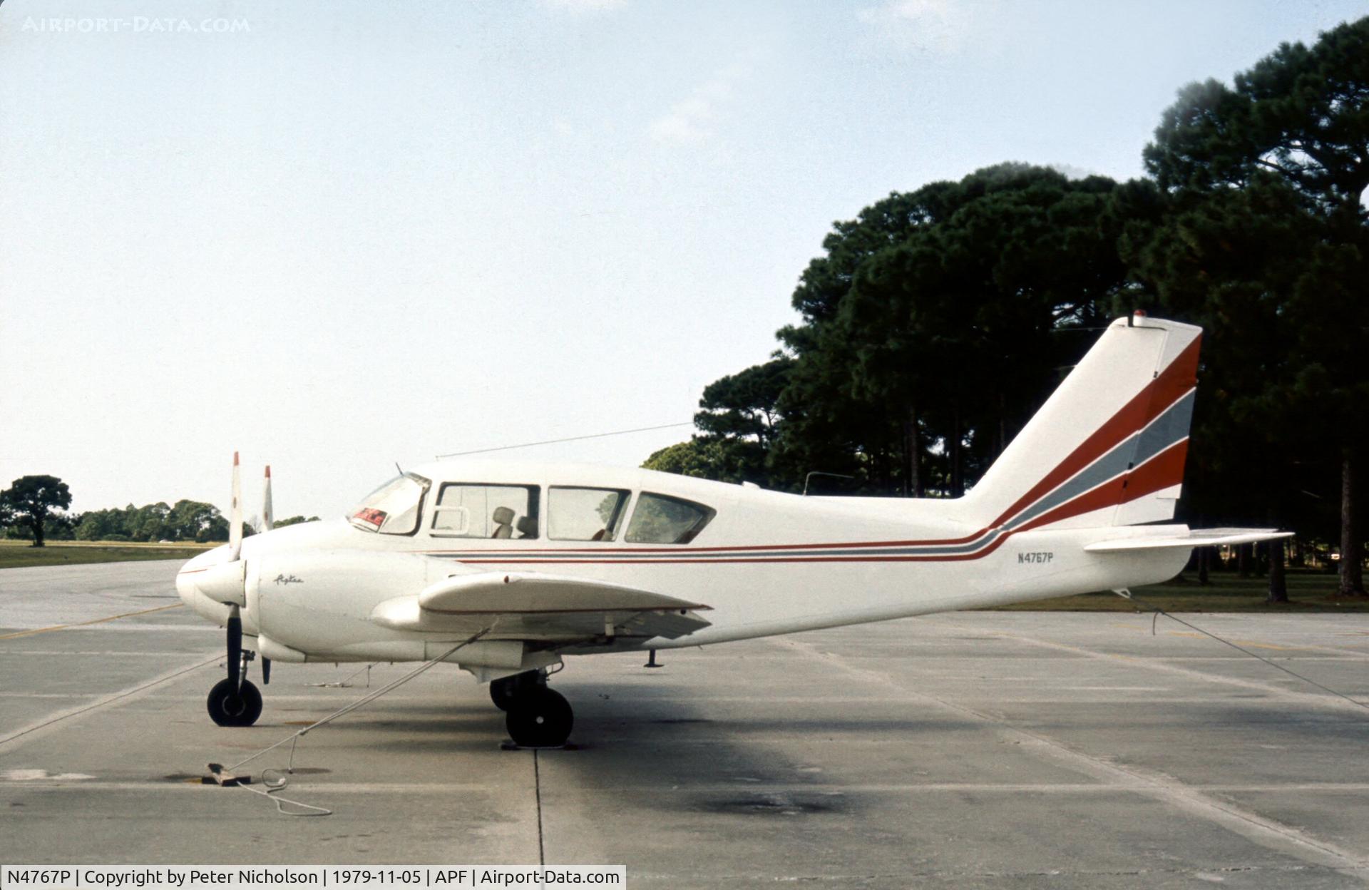 N4767P, 1960 Piper PA-23-250 C/N 27-309, PA-23 Aztec as seen at Naples in November 1979.