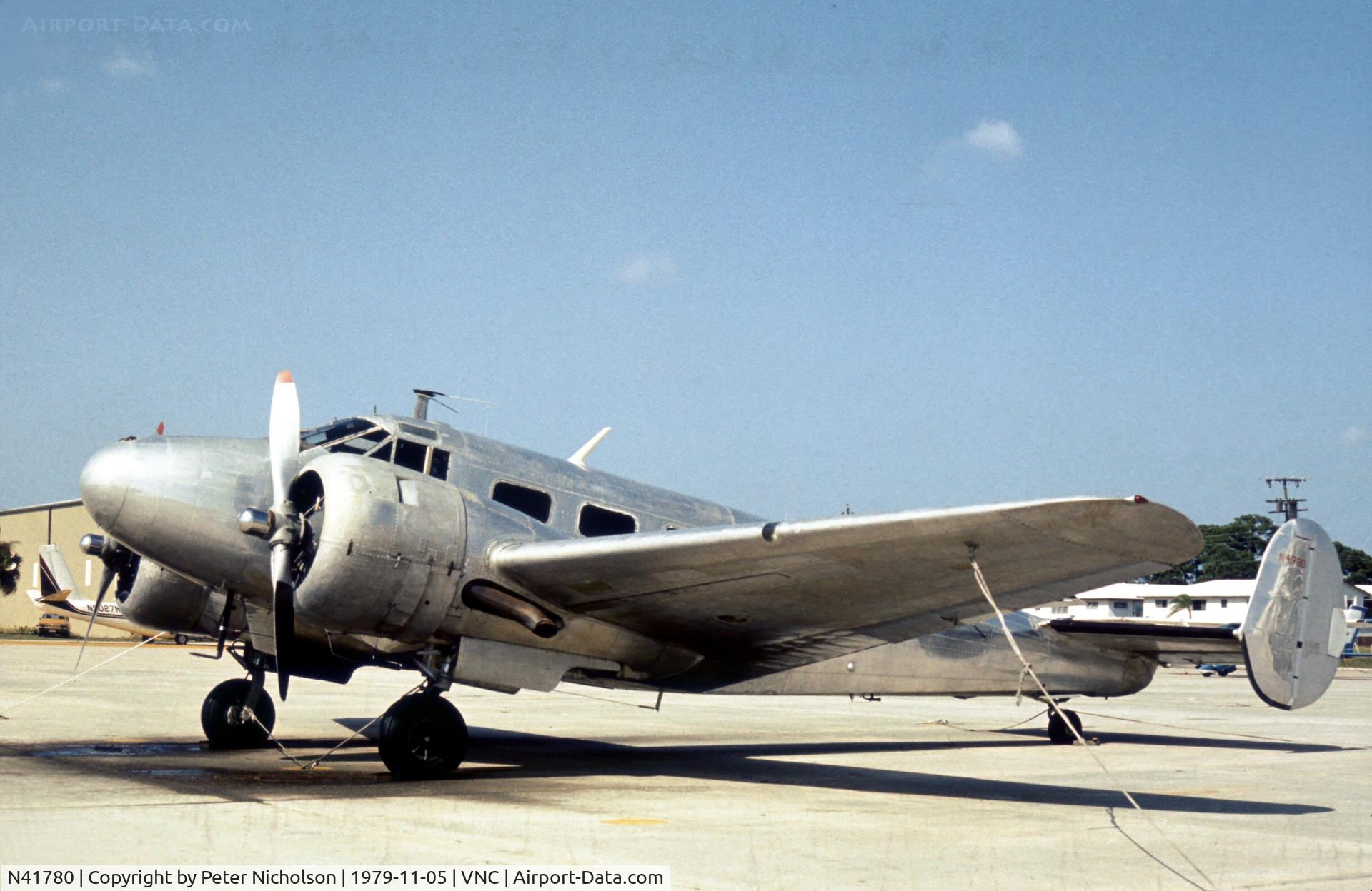 N41780, 1944 Beech UC-45J Expeditor C/N 51161, Beech UC-45J as seen at Venice in November 1979.
