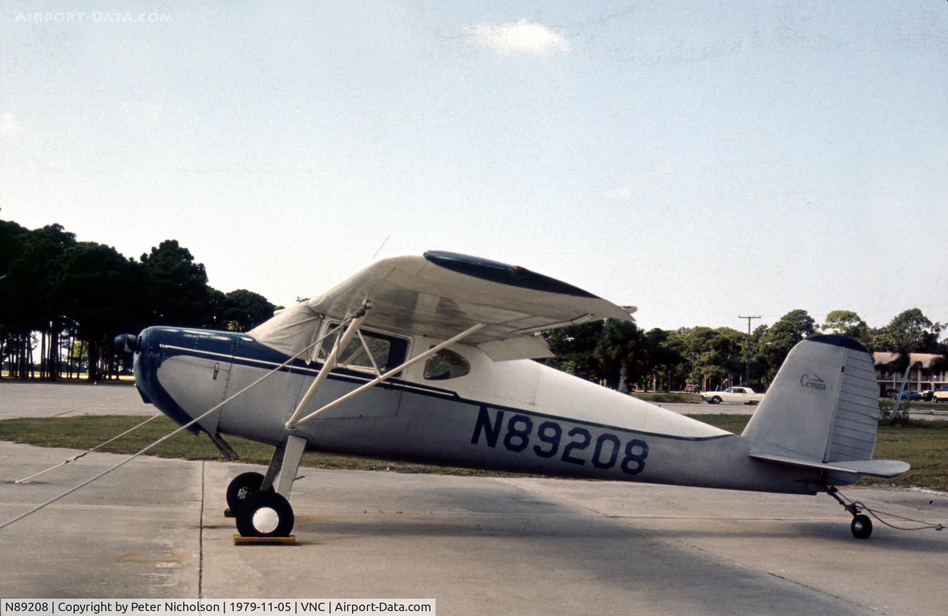 N89208, 1946 Cessna 140 C/N 8228, Cessna 140 as seen at Venice in November 1979.