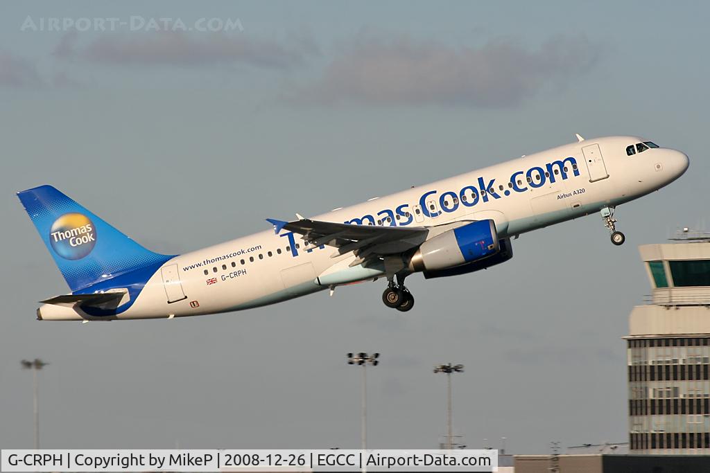 G-CRPH, 1993 Airbus A320-231 C/N 424, Boxing Day morning at Manchester.