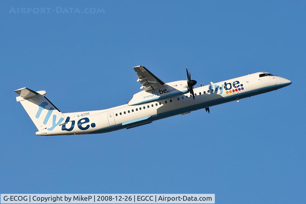 G-ECOG, 2008 De Havilland Canada DHC-8-402Q Dash 8 C/N 4220, Boxing Day morning at Manchester.