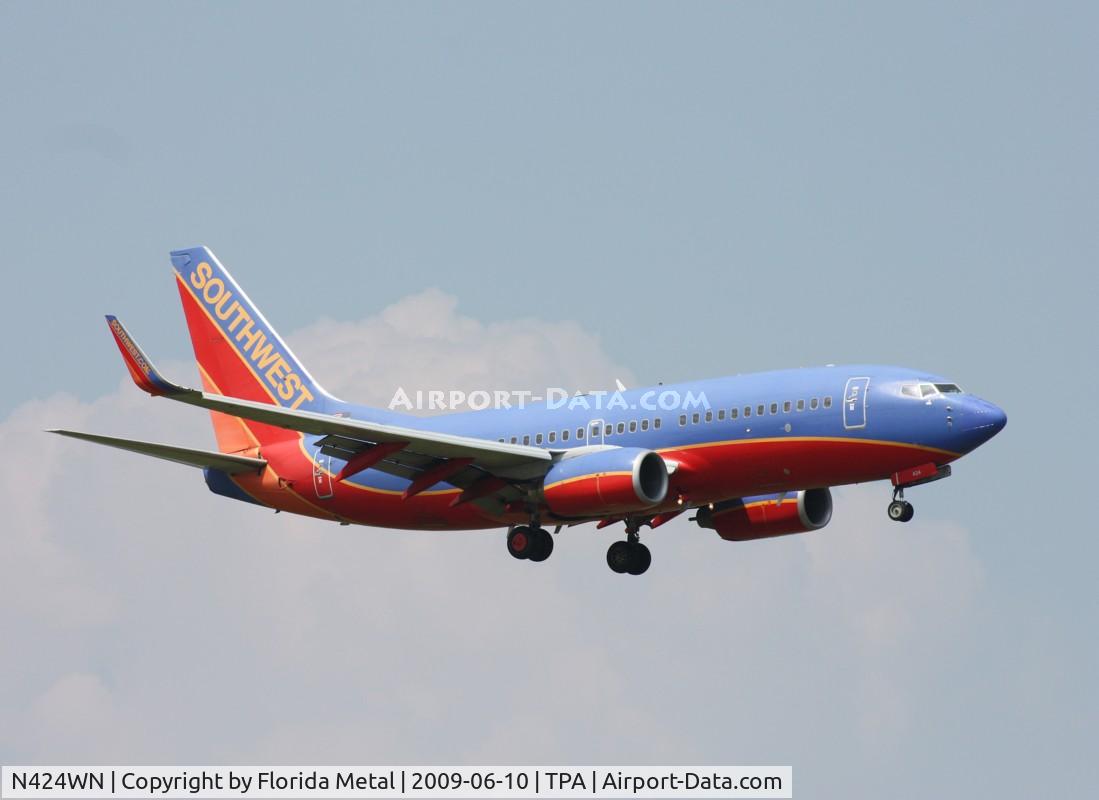 N424WN, 2002 Boeing 737-7H4 C/N 29828, Southwest 737-700