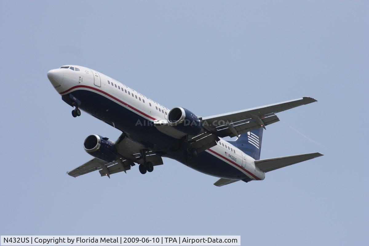 N432US, 1990 Boeing 737-4B7 C/N 24554, US Airways 737-400
