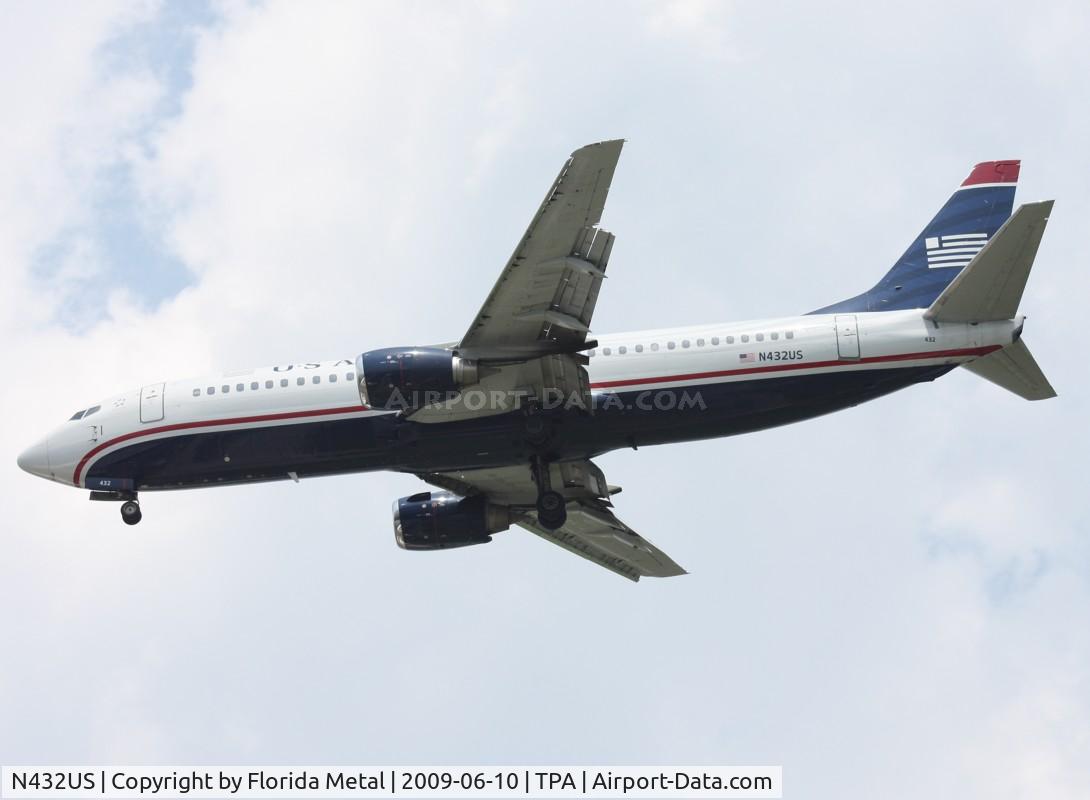 N432US, 1990 Boeing 737-4B7 C/N 24554, US Airways 737-400
