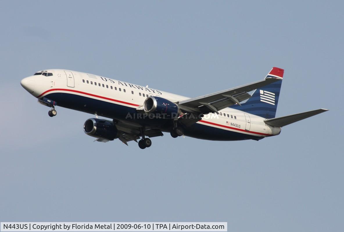 N443US, 1990 Boeing 737-4B7 C/N 24842, US Airways 737-400