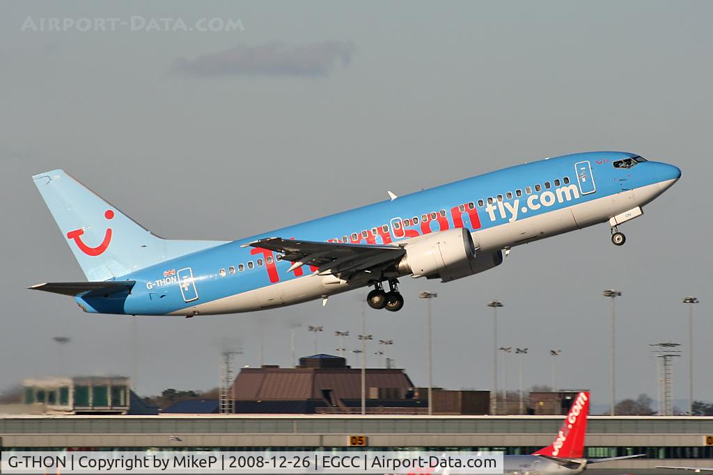 G-THON, 1999 Boeing 737-36N C/N 28596, Boxing Day morning at Manchester.