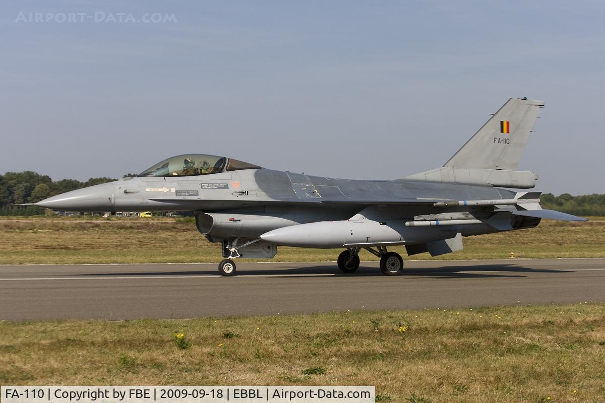 FA-110, SABCA F-16AM Fighting Falcon C/N 6H-110, taxying back to its shelter after a mission from Kleine Brogel