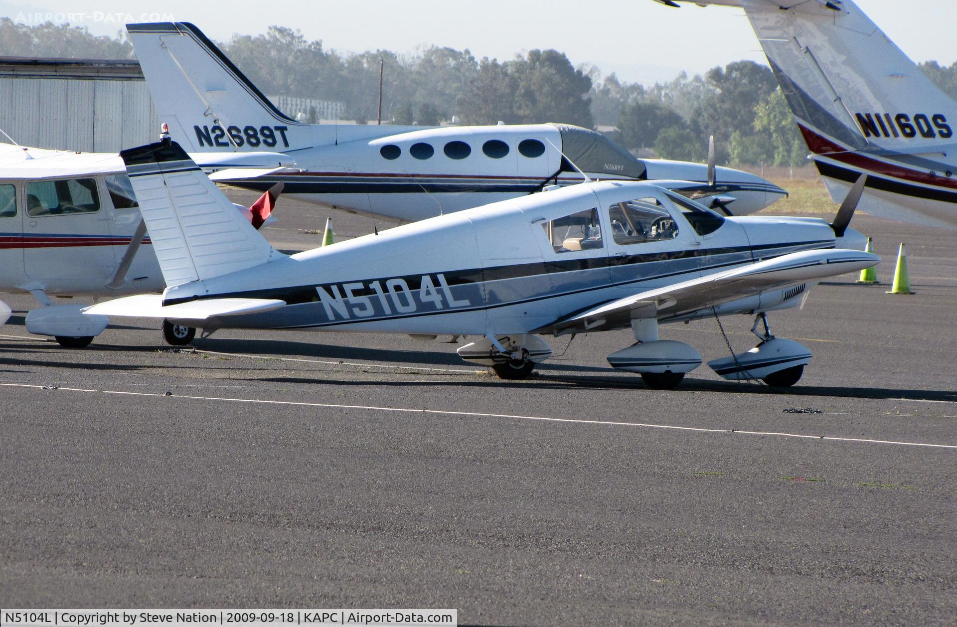N5104L, 1967 Piper PA-28-180 C/N 28-4374, Fresno-based 1967 Piper PA-28-180 visiting wine country on a foggy morning