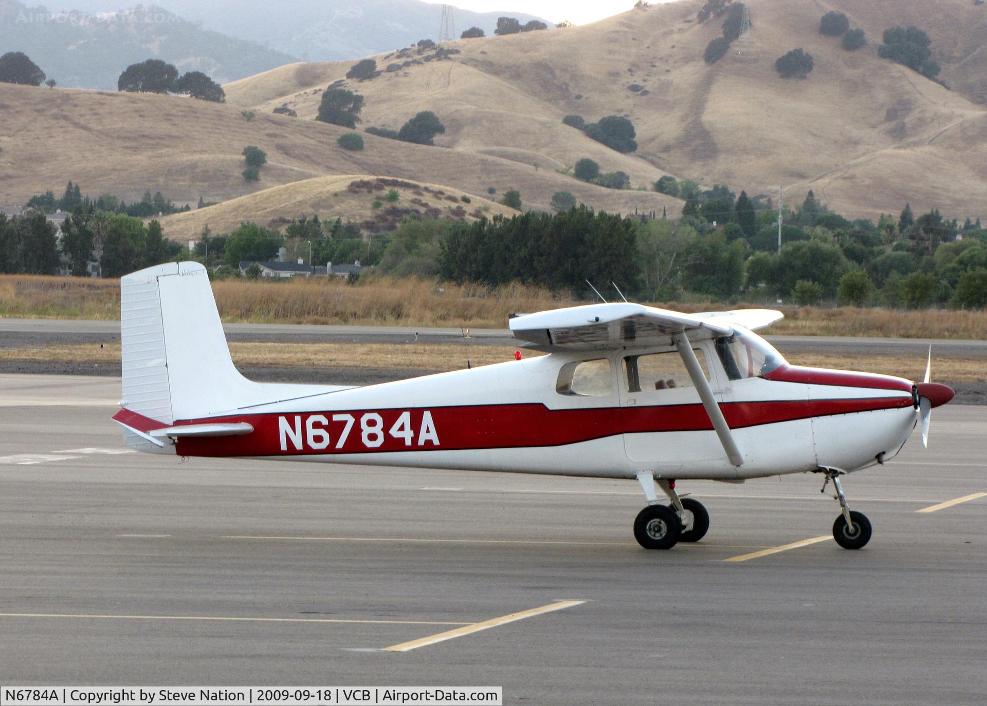 N6784A, 1956 Cessna 172 C/N 28884, Redding, CA-based straight-tail 1856 Cessna 172 visiting Nut Tree Airport