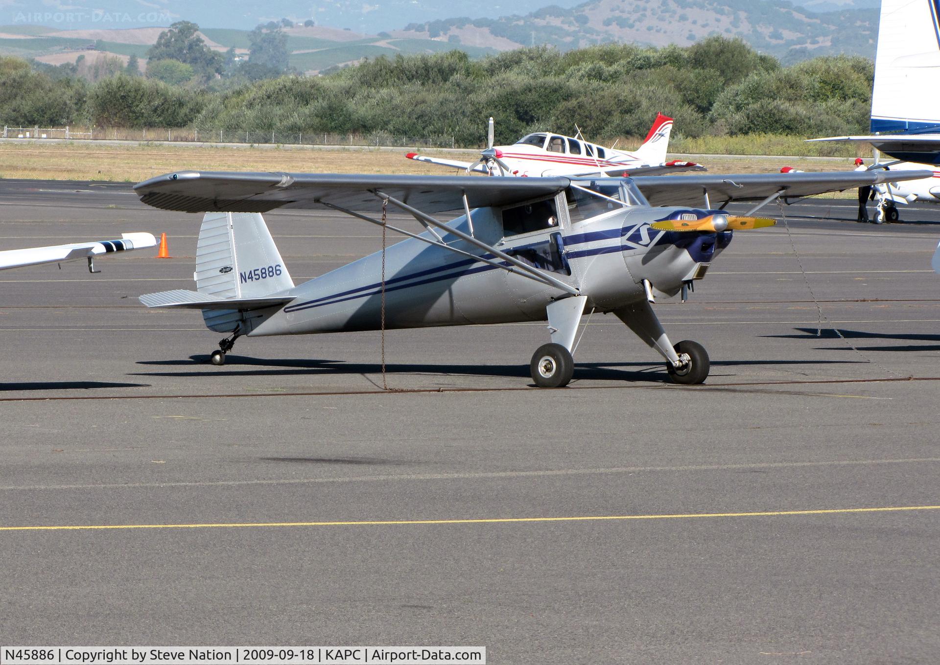 N45886, 1946 Luscombe 8A C/N 2413, Locally-based 1946 Luscombe 8A on visitors ramp