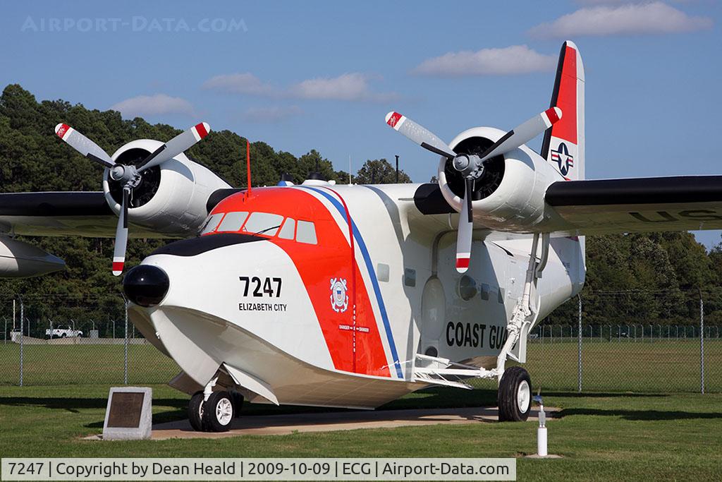 7247, 1951 Grumman UF-1G (HU-16B) Albatross C/N G-336, For 32 years, from May 1951 to March 1983, 88 of these aircraft served in the USCG. It's primary mission was search & rescue. It holds 9 amphibious world records, including longest non-stop distance (including Kodiak, AK to Pensacola, FL - 3,107 miles).