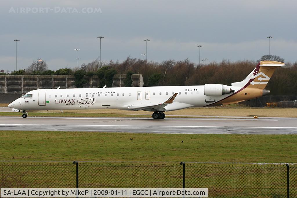 5A-LAA, 2007 Bombardier CRJ-900ER (CL-600-2D24) C/N 15120, Lined up on Runway 23R.