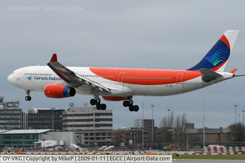 OY-VKG, 2000 Airbus A330-343X C/N 349, Arriving back of Hadj lease to Garuda.