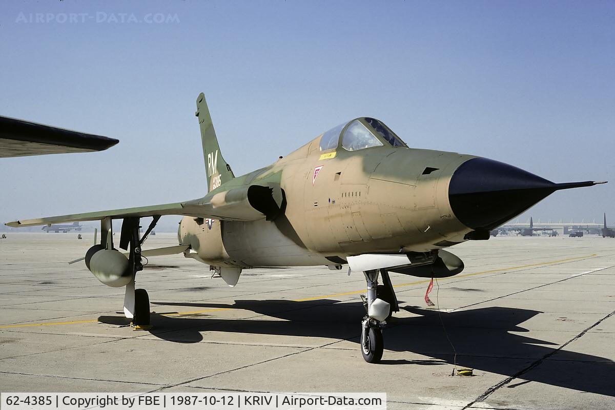 62-4385, 1962 Republic F-105D Thunderchief C/N D584, displayed at the March AFB aviation museum