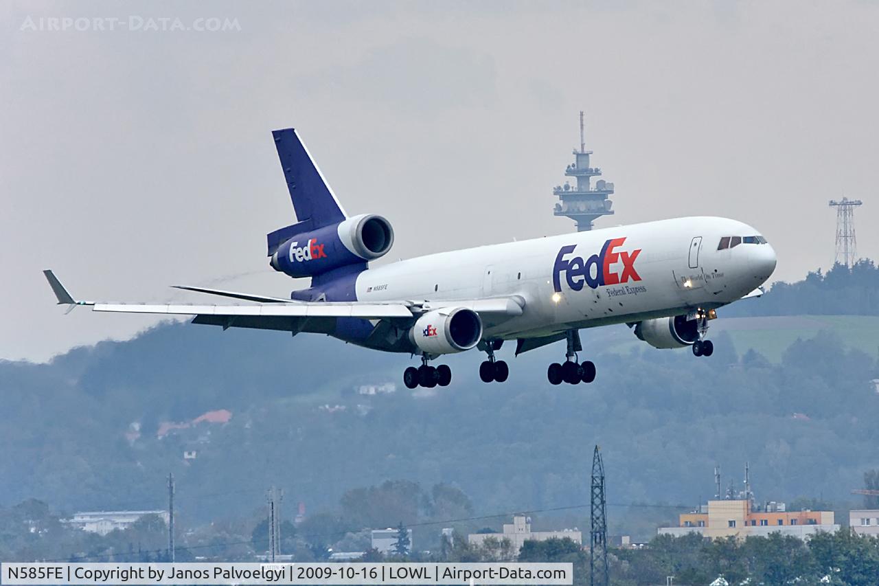 N585FE, 1992 McDonnell Douglas MD-11F C/N 48481, FedEx McDonnel Douglas MD-11F  approach in LOWL/LNZ