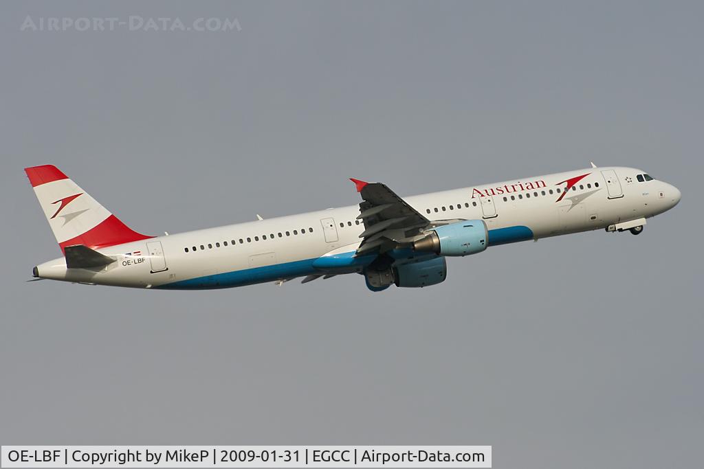 OE-LBF, 2001 Airbus A321-211 C/N 1458, Weekly 'Ski' charter climbing away from Runway 05L.