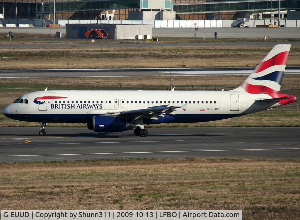 G-EUUD, 2002 Airbus A320-232 C/N 1760, Backtracking rwy 32R